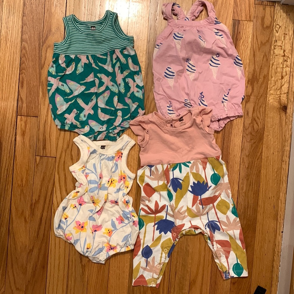 Tea Collection 6-9 month rompers